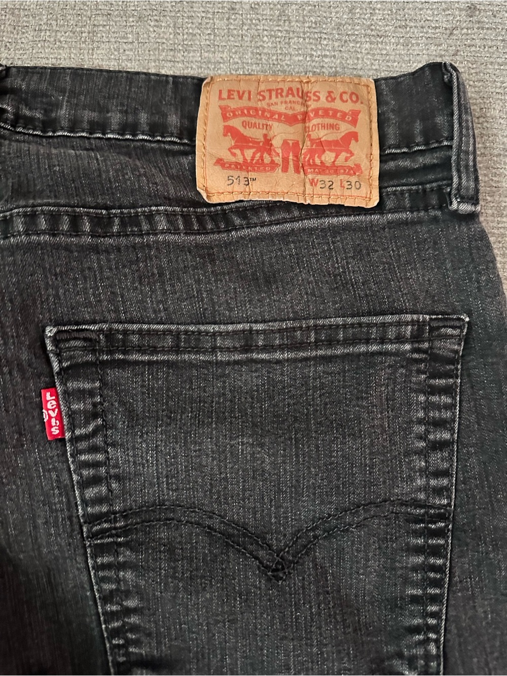 Levi's Black Straight Jeans - Classic Denim Cut - Picture 3 of 4